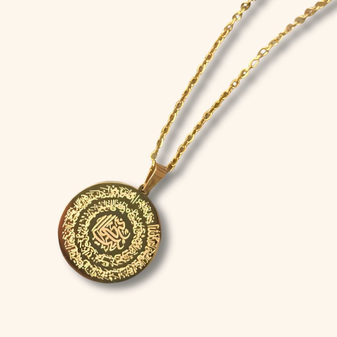 Dubbelzijdige 4 Qul & Ayatul Kursi ketting